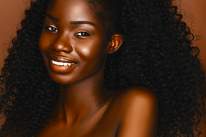 beautiful dark skin woman